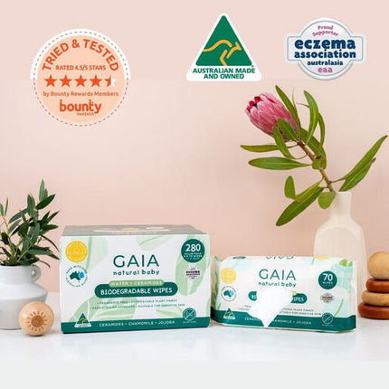 Gaia Biodegradable Water Wipes 280 Pack