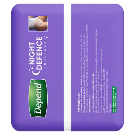Depend Women Real Fit Underwear Night Defence Large 8 Pack