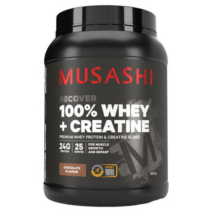 Musashi 100% Whey + Creatine Powder Chocolate Flavour 900g