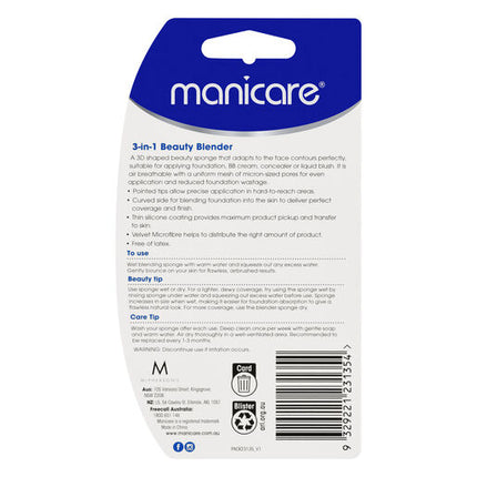 Manicare 3-in-1 Beauty Blender - Peach