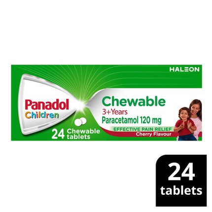 Panadol Children 3+ Years Chewable, Cherry Flavour, 24 Tablets