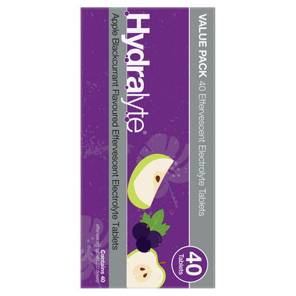 Hydralyte Effervescent Electrolyte Tablets Apple Blackcurrant 40 Tablets
