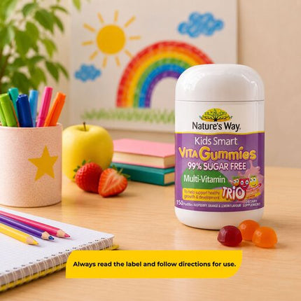 Nature's Way Kids Smart Vita Gummies Sugar Free Multi Trio 150