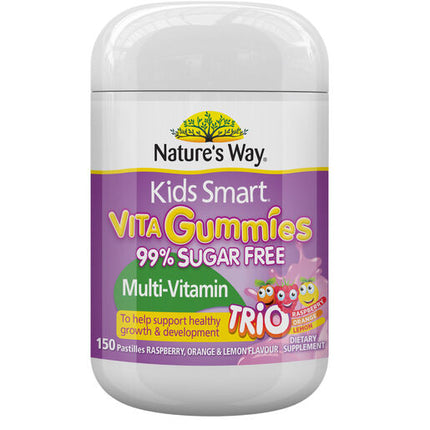 Nature's Way Kids Smart Vita Gummies Sugar Free Multi Trio 150
