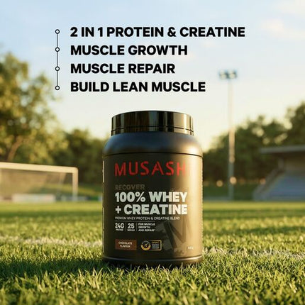 Musashi 100% Whey + Creatine Powder Chocolate Flavour 900g