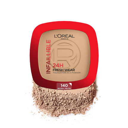 L'Oreal Infallible 24 Hour Foundation in a Powder 140 Golden Beige