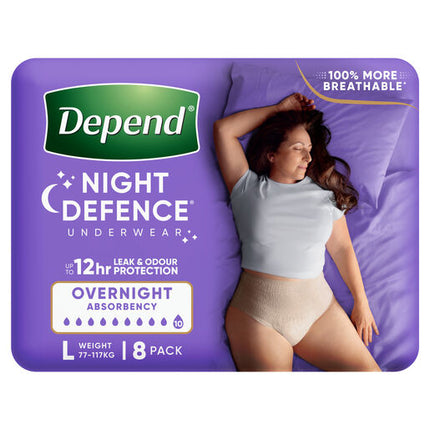 Depend Women Real Fit Underwear Night Defence Large 8 Pack