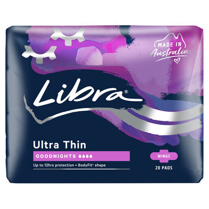 Libra Ultra Thins Goodnights Pad Wing 20Pk