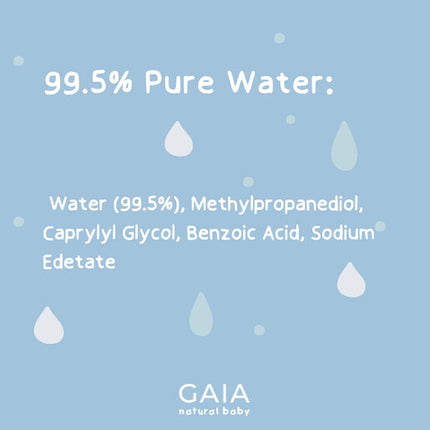 Gaia Baby 99.5% Pure Water Biodegradable Wipes 70PK