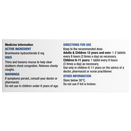 Chemists Own Chesty Forte 8mg  50 Tablets