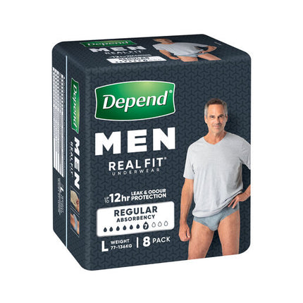 Depend Men Real Fit Underwear Large 8 Pack
