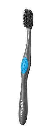 Colgate 360 Charcoal Manual Toothbrush, 3 Pack, Soft Spiral Antibacterial Bristles, Whole Mouth Clean