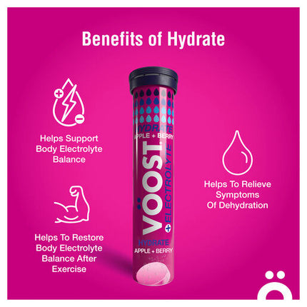 Voost Hydrate Apple + Berry Effervescent Tablets 20 Pack