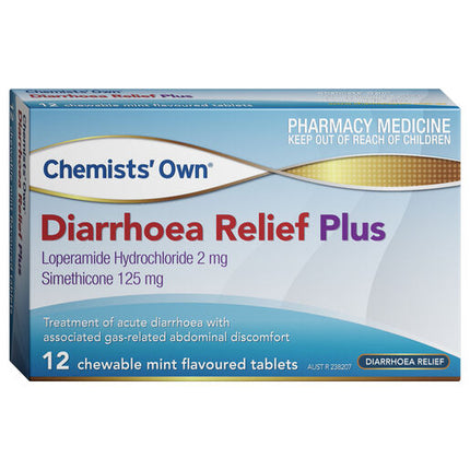 Chemists' Own Diarrhoea Relief Plus Chewable 12 Tablets