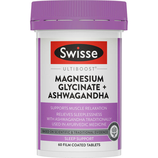 Swisse Ultiboost Magnesium Glycinate + Ashwagandha  60 Tablets