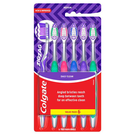 Colgate Toothbrush Zig Zag Medium 6pk