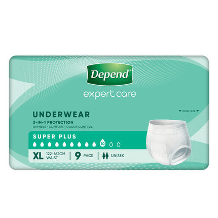 Depend Incontinence Underwear Unisex Super Plus Extra Large 9 Pack