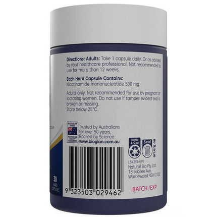 Bioglan NMN 500mg Capsules 30