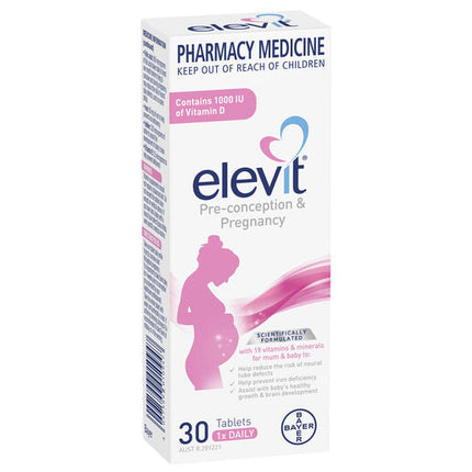 Elevit Pre-conception and Pregnancy Multivitamin Tablets 30 pack (30 days) New Formula
