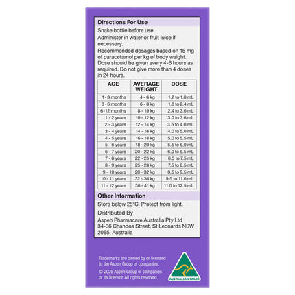 Dymadon Paracetamol 2-12 Years Blackcurrant 200mL
