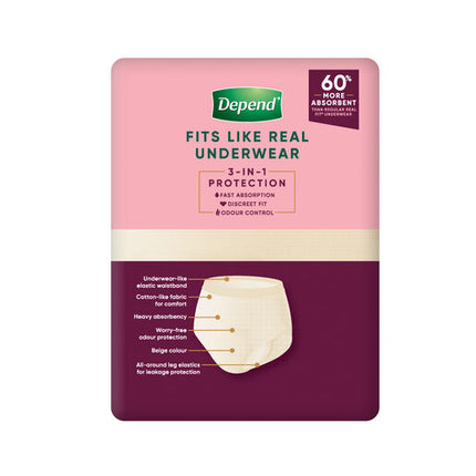 Depend Women Real Fit Underwear Super Extra Large 8 Pack