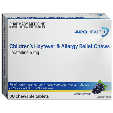 ApoHealth Child Hayfever & Allergy Relief Grape Chew 30 Pack