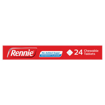 Rennie No Added Sugar Peppermint 24 Tablets