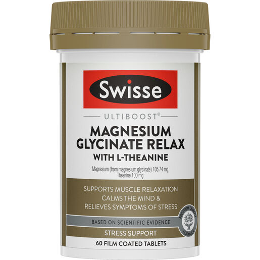 Swisse Ultiboost Magnesium Glycinate Relax + L-Theanine  60 Tablets