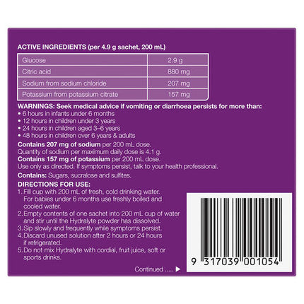 Hydralyte Electrolyte Powder Apple Blackcurrant 10 Pack