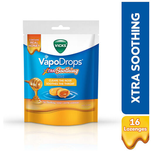 Vicks Vapodrops Xtra Soothing Honey Centre 16 Lozenges