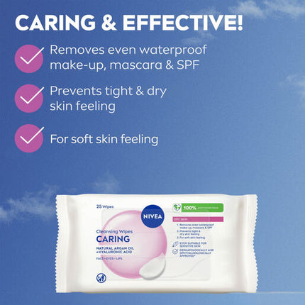 Nivea Daily Essentials Wipes Gentle 25 Pack