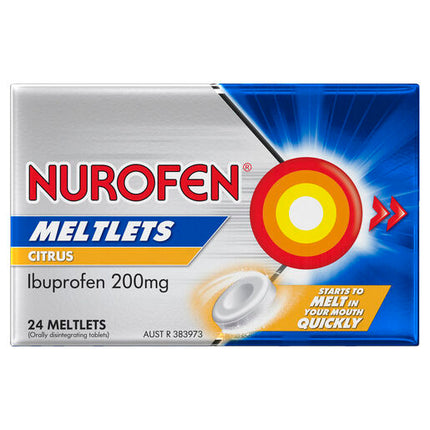 Nurofen Meltlets Citrus 200mg Ibuprofen 24 Pack