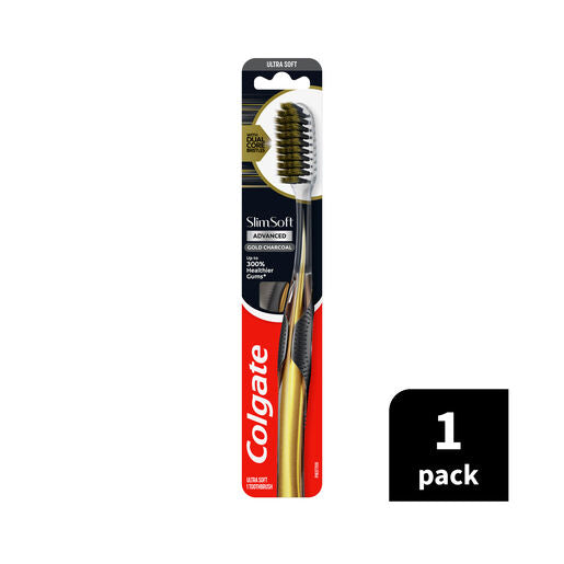 Colgate Slim Soft Advanced Charcoal Toothbrush Ultra Soft