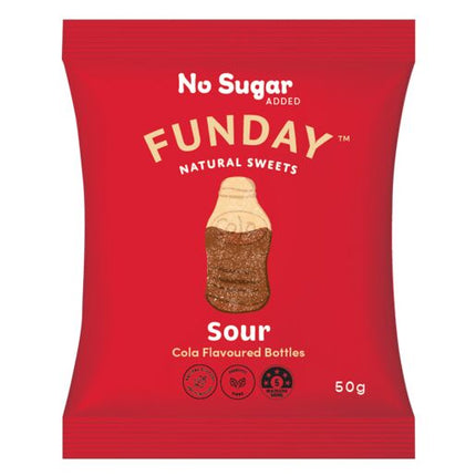 Funday Natural Sweets Sour Cola Gummy Bottles 50G