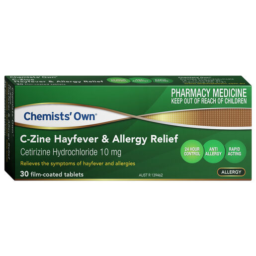 Chemists Own C-Zine Hayfever & Allergy 10Mg 30 Tablets