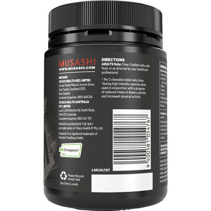 Musashi Pre Workout Chewables Fruit Crush Flavour 60 tabs