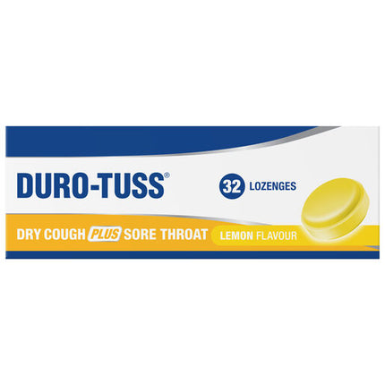 Duro-Tuss Dry Cough Plus Sore Throat Lemon Lozenges 32