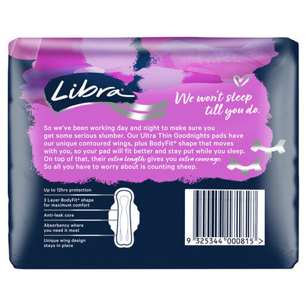 Libra Ultra Thins Goodnights Pad Wing 20Pk