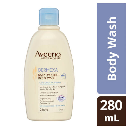 Aveeno Active Naturals Dermexa Fragrance Free Daily Emollient Body Wash 280ml