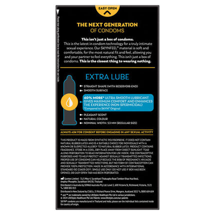 Skyn Extra Lube Condom 10 Pack