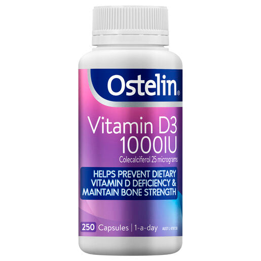 Ostelin Vitamin D3 1000IU 250 Capsules