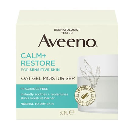 Aveeno Face Calm + Restore Sensitive Skin Oat Gel Moisturiser 50mL