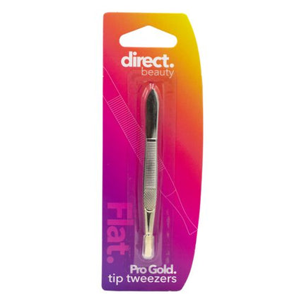 Direct Beauty Pro Gold Tip Tweezers Flat