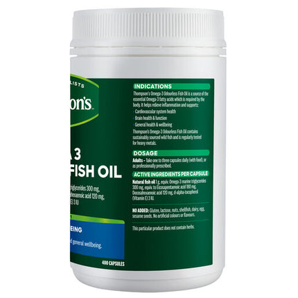 Thompson's Omega-3 Odourless Fish Oil 400 Capsules