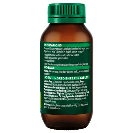 Thompson's Organic Magnesium 120 Tablets