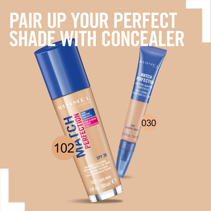 Rimmel Match Perfection Foundation 102 Light Nude