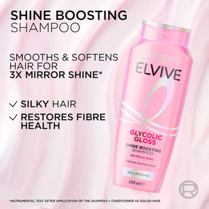 L'Oreal Elvive Glycolic Gloss Shine Boosting Shampoo 340ml