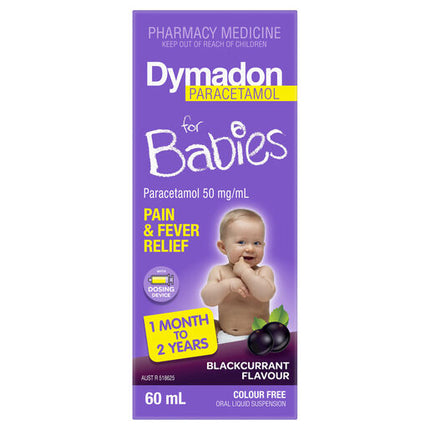 Dymadon Paracetamol 1 Month -2 Years Blackcurrant 60mL