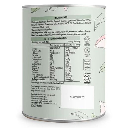 Nutra Naturals Collagen Strawberry Matcha Latte 100g