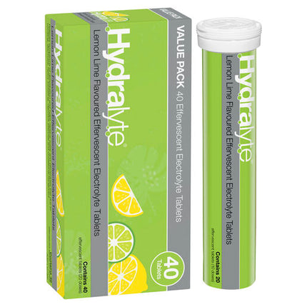 Hydralyte Effervescent Electrolyte Tablets Lemon Lime 40 Tablets